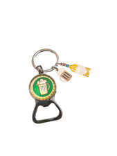 Portachiavi bottiglia di birra con apribottiglie