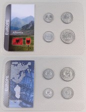 Albania / Albania KMS serie di monete in corso 1957 in blister non usate