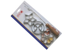 Eva Stampini formine ferro per frittelle stampo 3 stampi 8 cm stella fiore Rotex