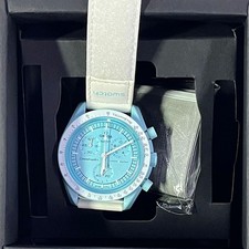 Classico Sportivo Orologio Unisex Moo◇nsw◇atch Blu Cassa&Quadrante 42mm