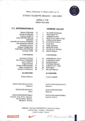 Distinta gara inter udinese - gara, inter-udinese
