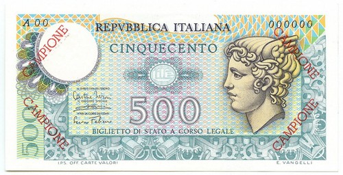 500 lire campione biglietto - lire,