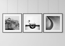  3 Stampe Bianco e Nero su carta Fine Art formato 30X30 