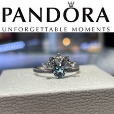 Anello in argento diadema blu