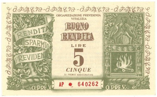 Lire buono rendita - lire,