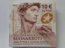 10 Euro Italia PROOF - 2012 - Pittori e Scultori Europei Michelangelo Buonarroti