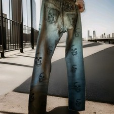 Jeans Philipp Plein Nero Con Teschi Uomo Taglia L