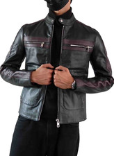 Giacca di pelle Dolce & Gabbana nuova con etichette 85 Bull & 15 agnello nera EU48/US38/M (M-)