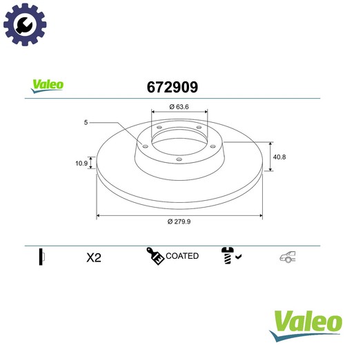 Disco freno 672909 per ford - freno,