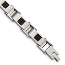 Bracciale acciaio inox nero - inox,