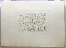 ANTICA STAMPA BASEMENTO PILASTRO PRESBITERIO CHIESA VENEZIA