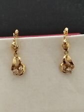 ORECCHINI IN ORO GIALLO E ZAFFIRI BIANCHI