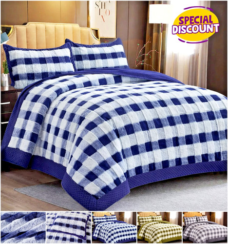 Copriletto check 3pz - copriletto,