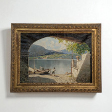 Bruto Mazzolani (1880-1949) – Veduta di Lago Lombardo, Olio su Tela