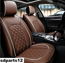 Per Peugeot Renault Mercedes Coprisedili Marrone Similpelle Trapuntato Coppia