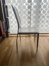 8 Sedie In Pelle/Cuoio Bianche Acciaio Cromate No Spedizione