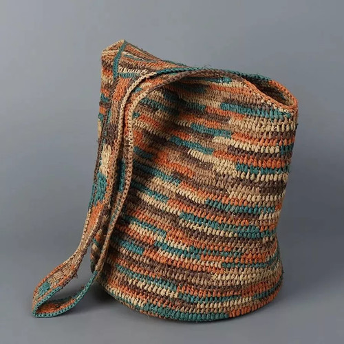 Borsa paglia multicolor - borsa,