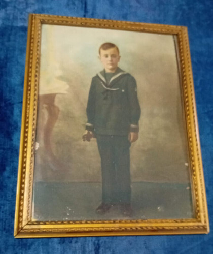 Antico quadro stampa bambino