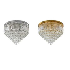 LAMPADARIO SOFFITTO PLAFONIERA CON SFERE CRISTALLI IN VETRO PORTALAMPADA E14 A