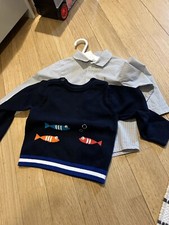 Jacadi Paris Maglione + Camicetta + Pelliccia Bambino 18-24 Mesi