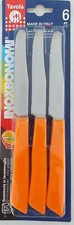 SET 6 COLTELLI DA TAVOLA BONOMI MADE IN ITALY COL. ARANCIO LAMA INOX