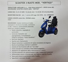 Scooter Elettrico 3 Ruote Vertigo 