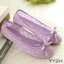 Ballerine da donna in pizzo a rete all'uncinetto scarpe casual mocassino ballerina