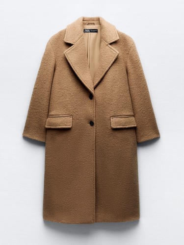 Zara bouclé coat caramel - zara,