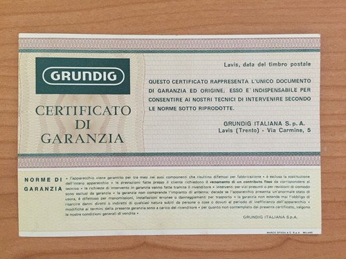 Grundig certificato - grundig,
