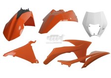 POLISPORT KIT PLASTICHE REPLICA BIANCO/ARANCIO KTM EXC 125 2012-2013