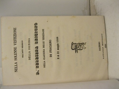 Nella solenne vestizione