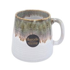 Tazza caffè Barcella fatta a mano in gres bianco arte ceramica smaltata made in Portugal