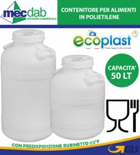 Fusto Contenitore Per Alimenti 50LT Polietilene Predisposizione Rubinetto 1/2" F