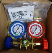 Set Manifold Gauge Kit Manometro Tubi R134A R12 R22 R502 AC Refrigerante 1,5Mt