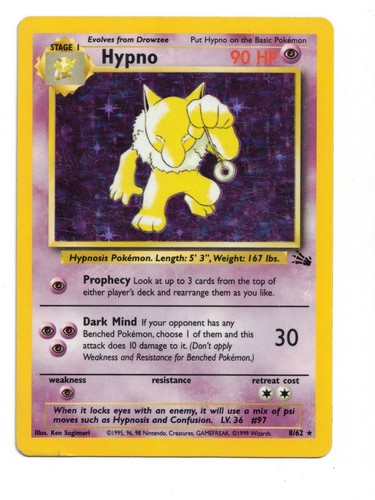 Pokemon card hypno - hypno, holo