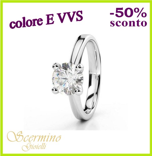 Anello solitario oro bianco - solitario,