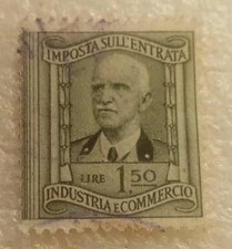 MARCA DA BOLLO-IMPOSTA SULL'ENTRATA INDUSTRIA E COMMERCIO-1,50 LIRE-1931