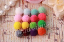 50pz mini pon pon morbido in nylon dia. circa 8-10mm colori a scelta per bijoux