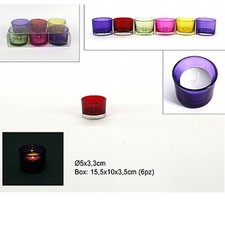 SET 6 PORTA CANDELE VETRO