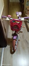 Dino Bikes Barbie 16" Bicicletta per Bambina - Bianca/Rosa Con Rotelle 