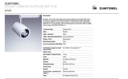 Zumtobel binari set - zumtobel, corpi