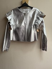 Giacca blazer Monnalisa bambina argento sera festa 