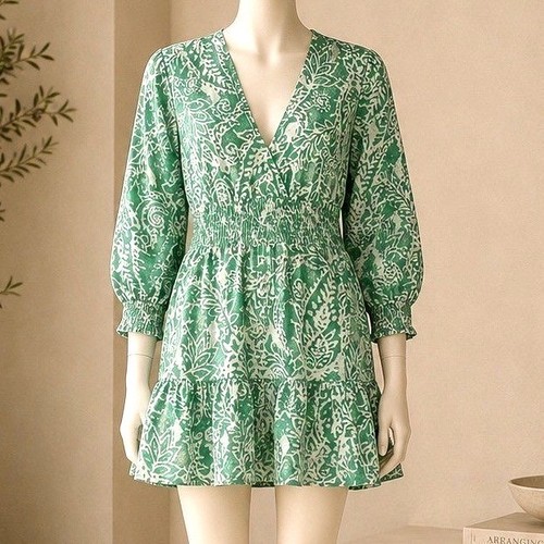 Mini abito zara verde paisley - mini,