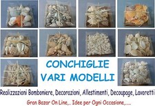 CONCHIGLIE IN CONFEZIONE VARI MODELLI BOMBONIERE ALLESTIMENTI DECOUPAGE PARTY MA