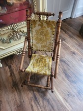 Antica sedia a dondolo tappeto piattaforma fuso epoca vittoriana BAMBINI