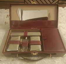 Beauty Uomo set da toilette in pelle vintage risalente agli anni 70 made in Ital