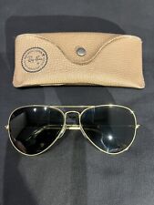 Ray Ban Aviator B&L Gold/Green Vintage 58-14