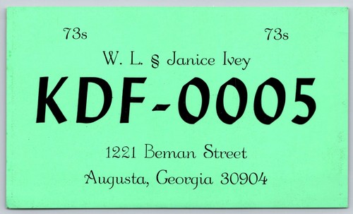 Scheda radio qsl augusta w - augusta,