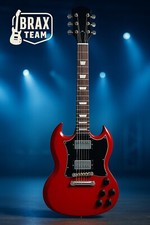 Chitarra Elettrica Tipo SG Rossa Doppio Humbucker Look Rock Classico Body Tiglio
