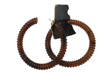 ORECCHINI CERCHI PLASTICA MARRONE BIGIOTTERIA VINTAGE ANNI 70-90 CM 6